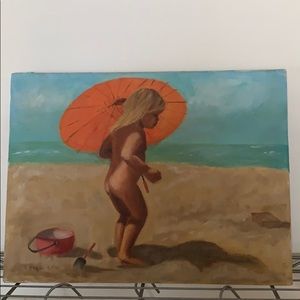 Vintage Beach Painting